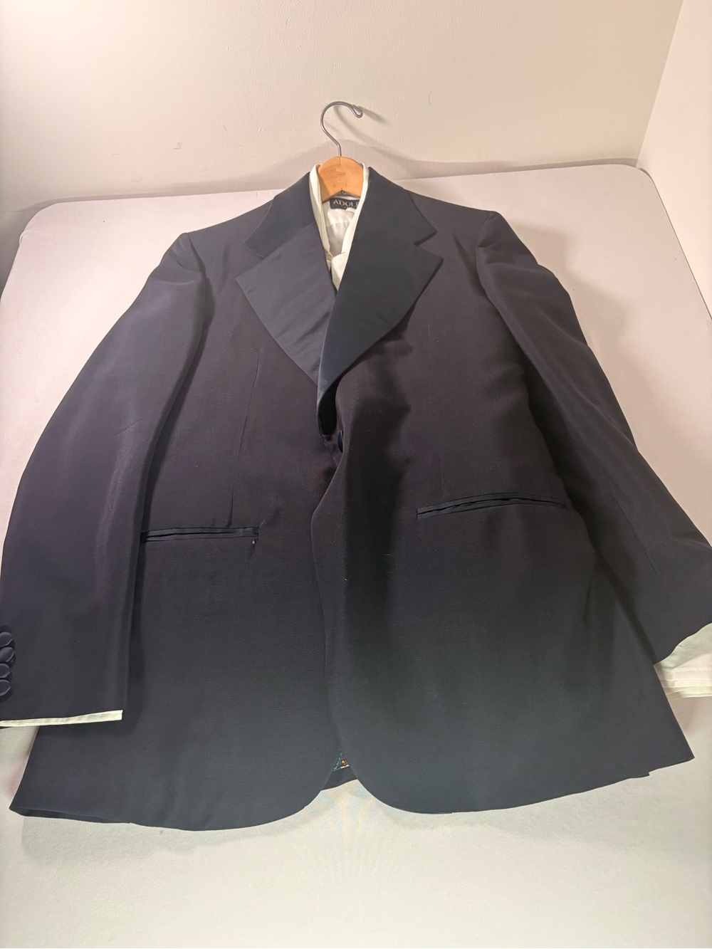 Adolfo Black Men's Tuxedo Jacket with Satin Lapels